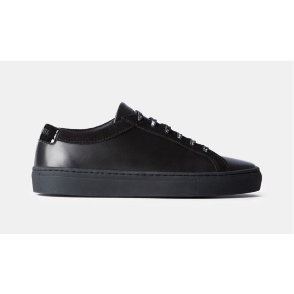 The Kooples Black Sneakers Unisex Leather Vinyl Size 7.5 US 38 EU NIB Low Tops
